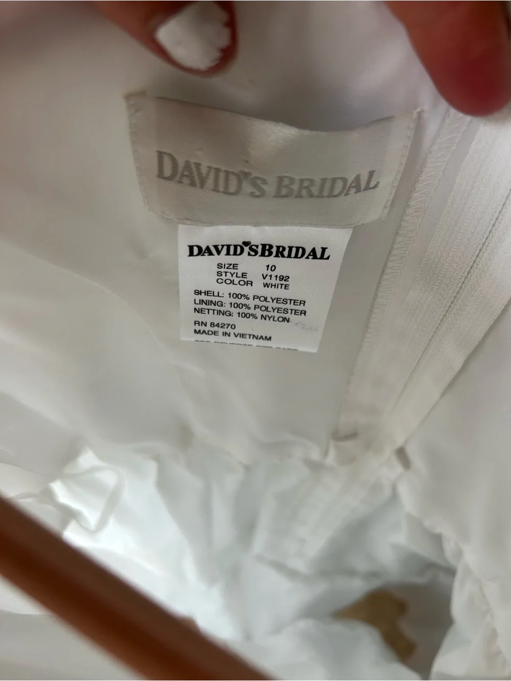 David's Bridal White Girls' Off-Shoulder Flower-Applique Dress - Picture 4 of 4